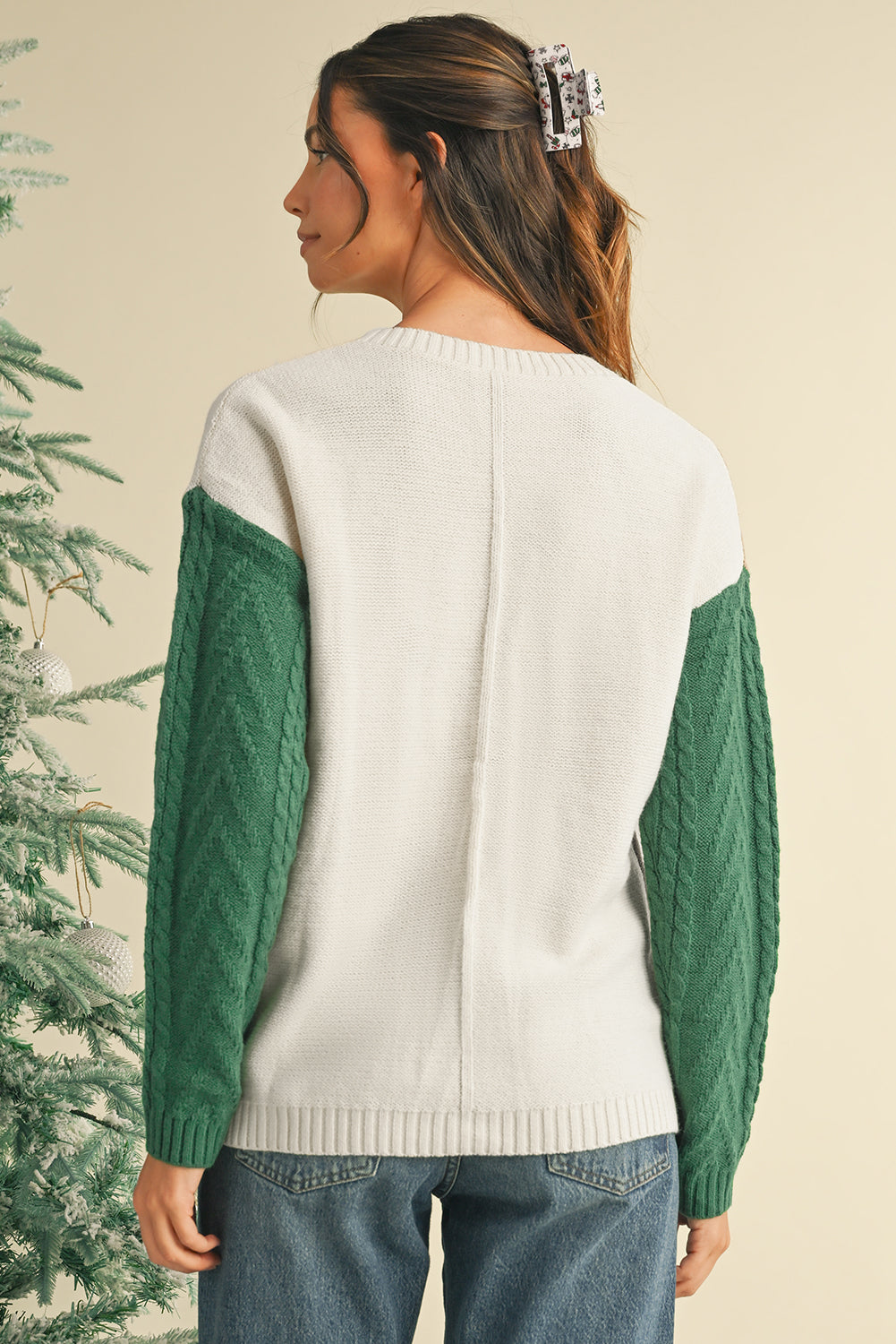 Vineyard Green Colorblock Pocket Sweater