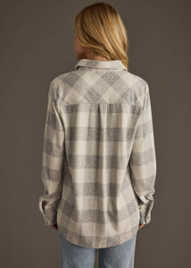 Lt. Gray Plaid Button Up