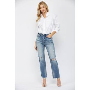 Mica Distressed Straight Jean