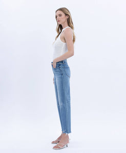 Vervet Frayed Hem Straight Crop