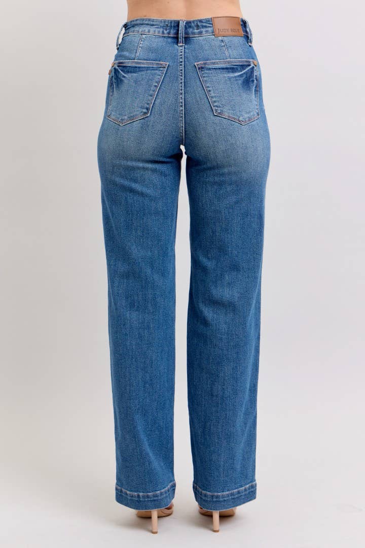Judy Blue Contrast Straight Leg