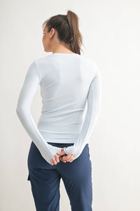 Essential Long-Sleeved Micro-Ribbed Athleisure Top