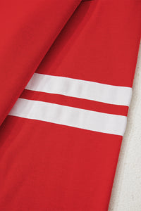 Varsity Stripe Crewneck Sweatshirt – Red & Black