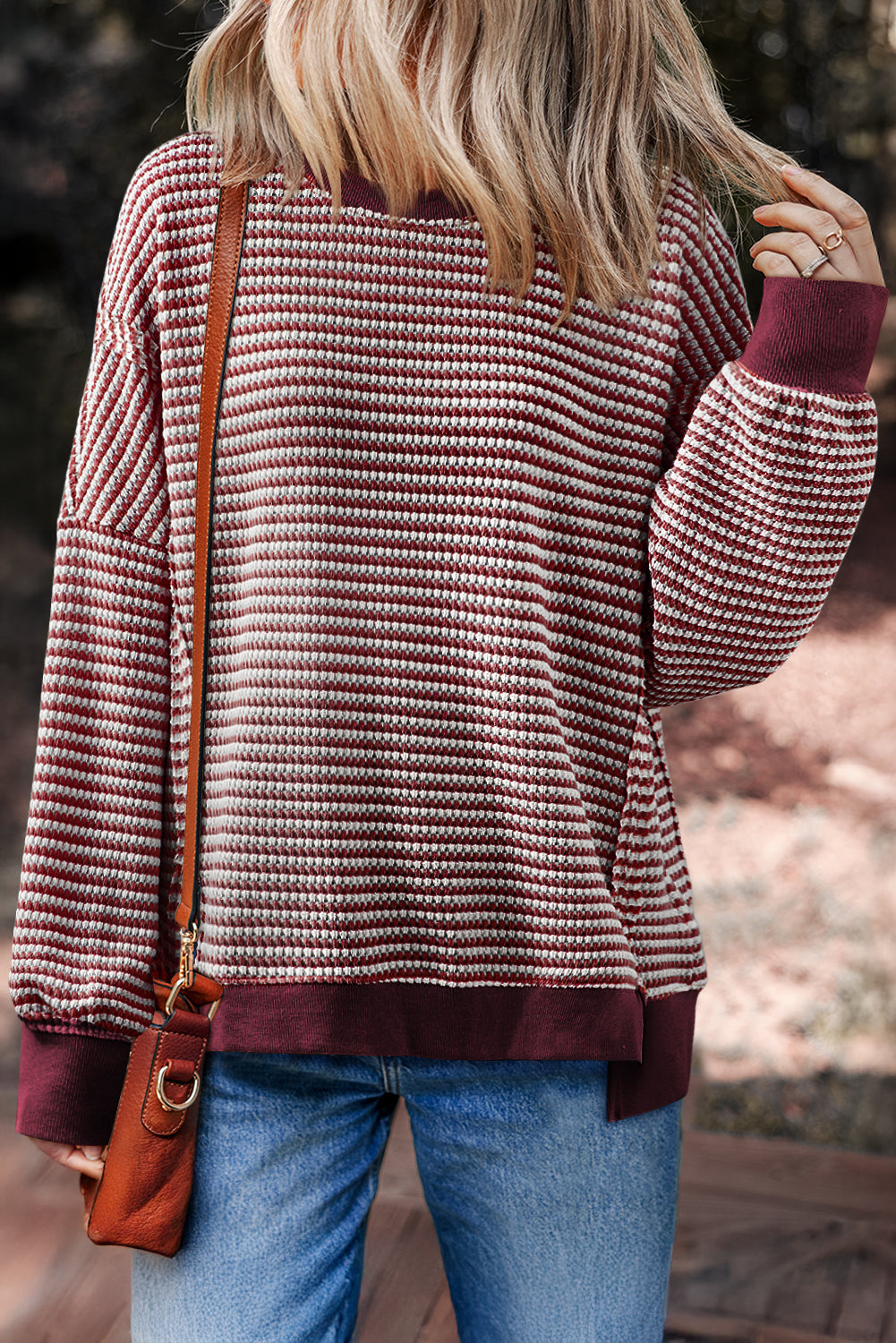 Wine Stripe Cozy Sweatshirt