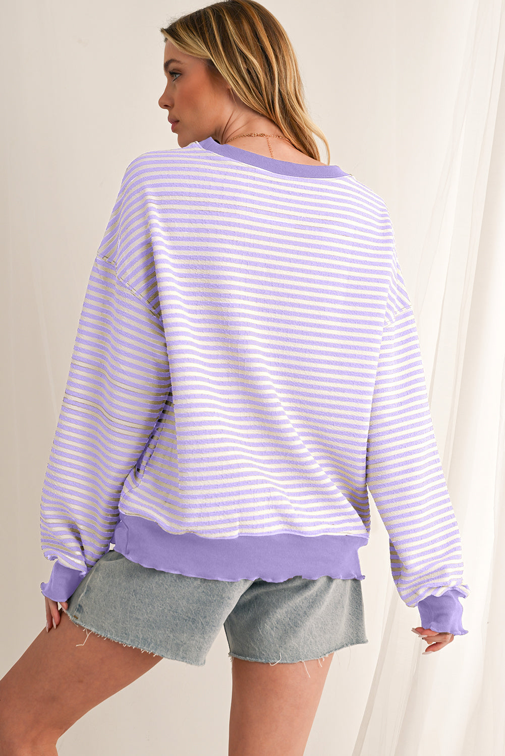 Purple Stripe Sweatshirt