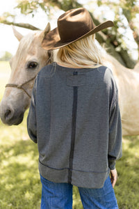 2 Tone Thermal Knit Top - Asst. Colors