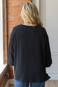 Ribbed 3/4 Sleeve Knit Top - Asst. Colors