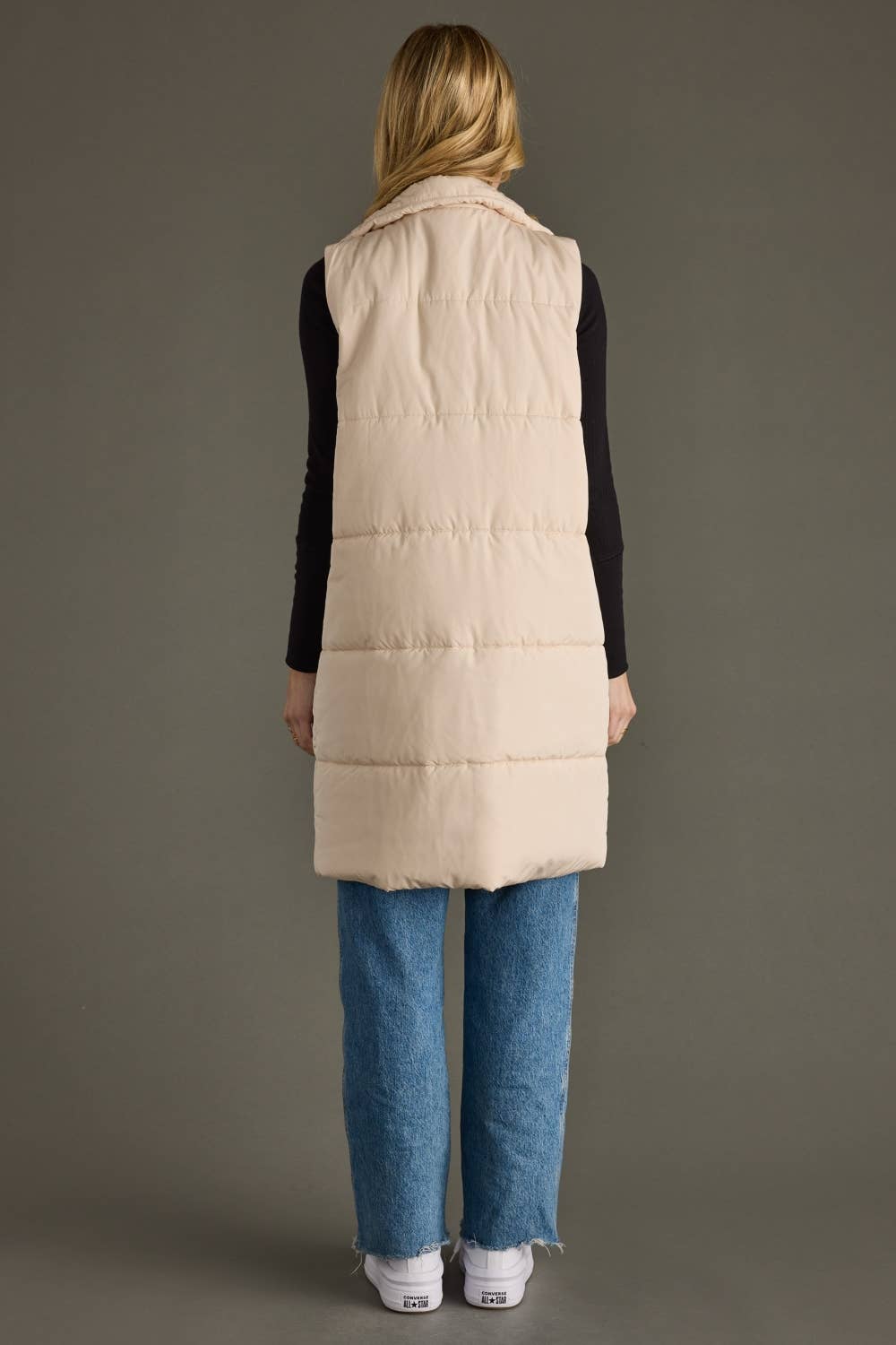 Long Puffer Vest Ivory