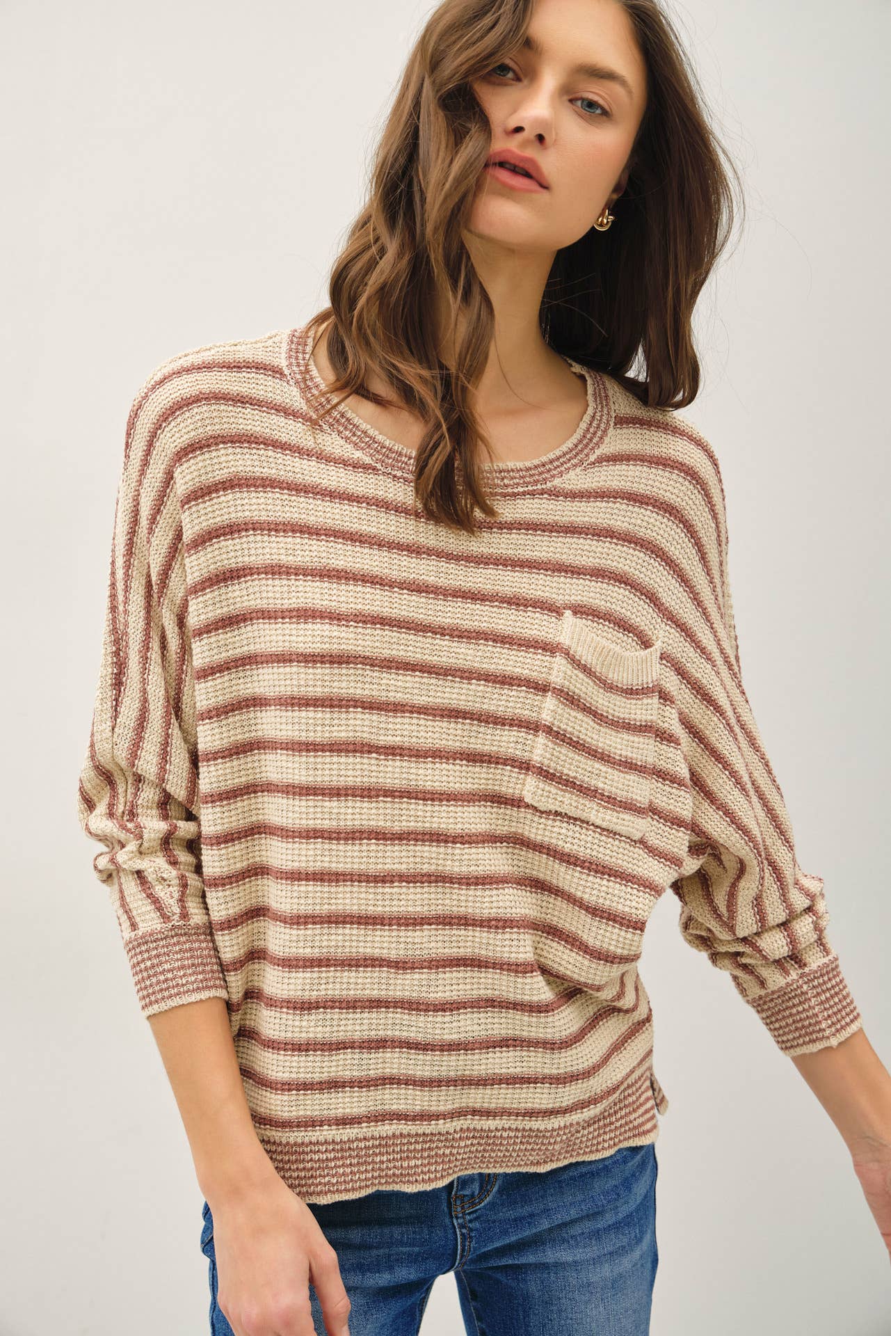 Marsala Striped Sweater