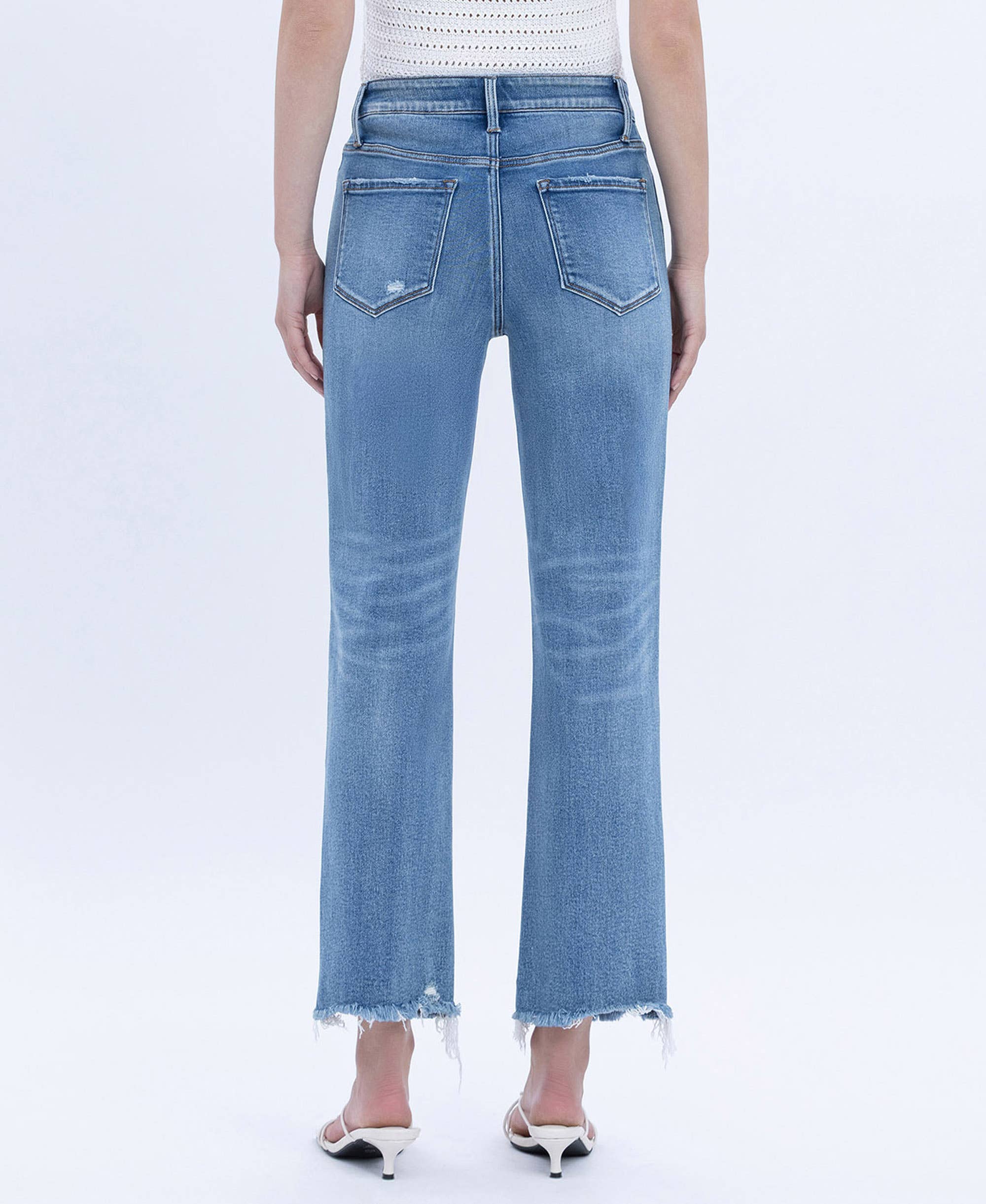 Vervet Frayed Hem Straight Crop