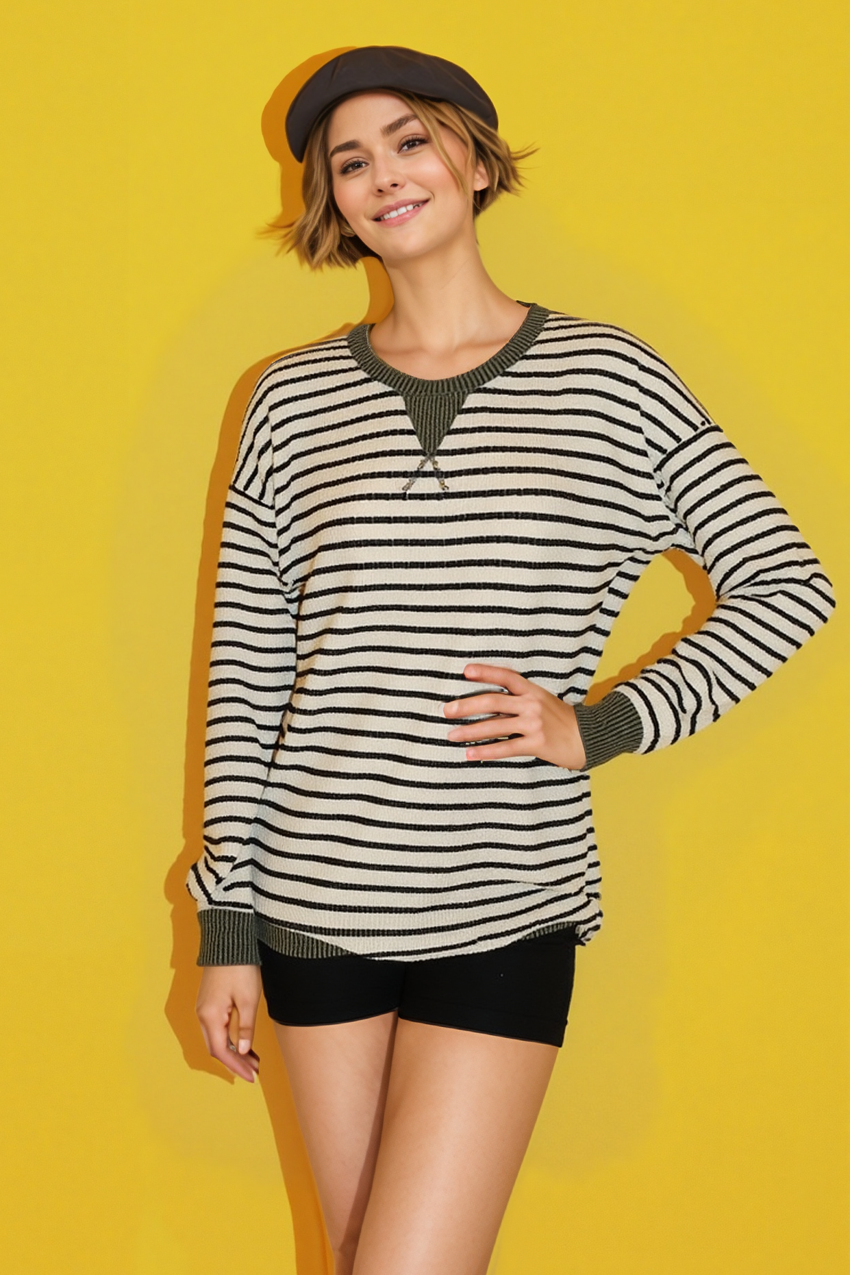 Striped Cozy Pullover - Asst. Colors