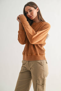 Cozy Waffle Knit Pullover - Asst. Colors