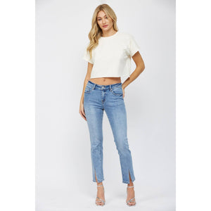 Mica Slim Straight Crop Jeans