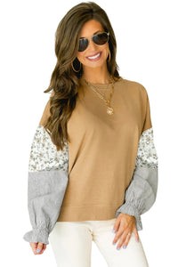 Camel Mixed Print Pullover