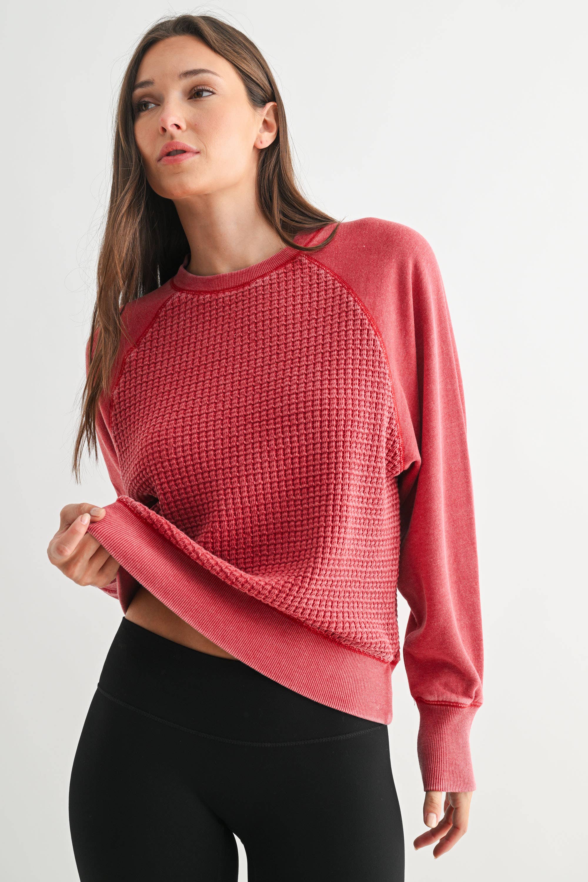 Cozy Waffle Knit Pullover - Asst. Colors