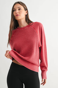 Cozy Waffle Knit Pullover - Asst. Colors