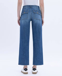 Lovervet High Rise Crop Utility Pocket Straight Jean