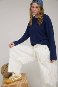 Ribbed Long Sleeve Top - Asst. Colors