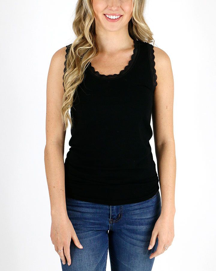 G&L - Lace Trim Tank (Asst. Colors)