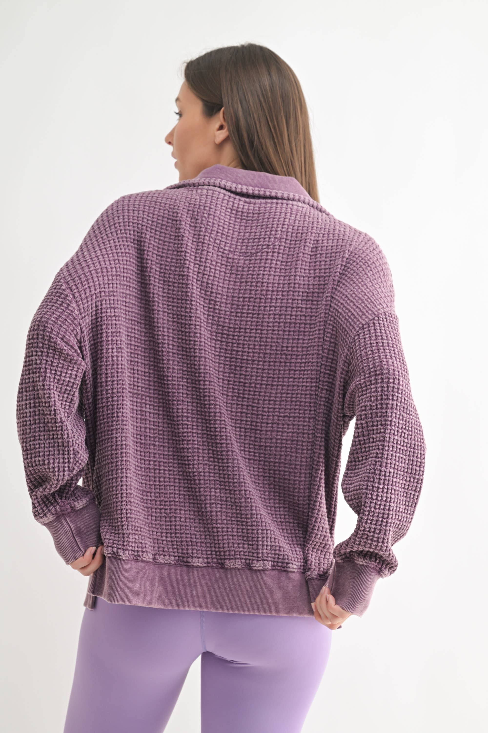 Chunky Waffle Mineral Wash Pullover
