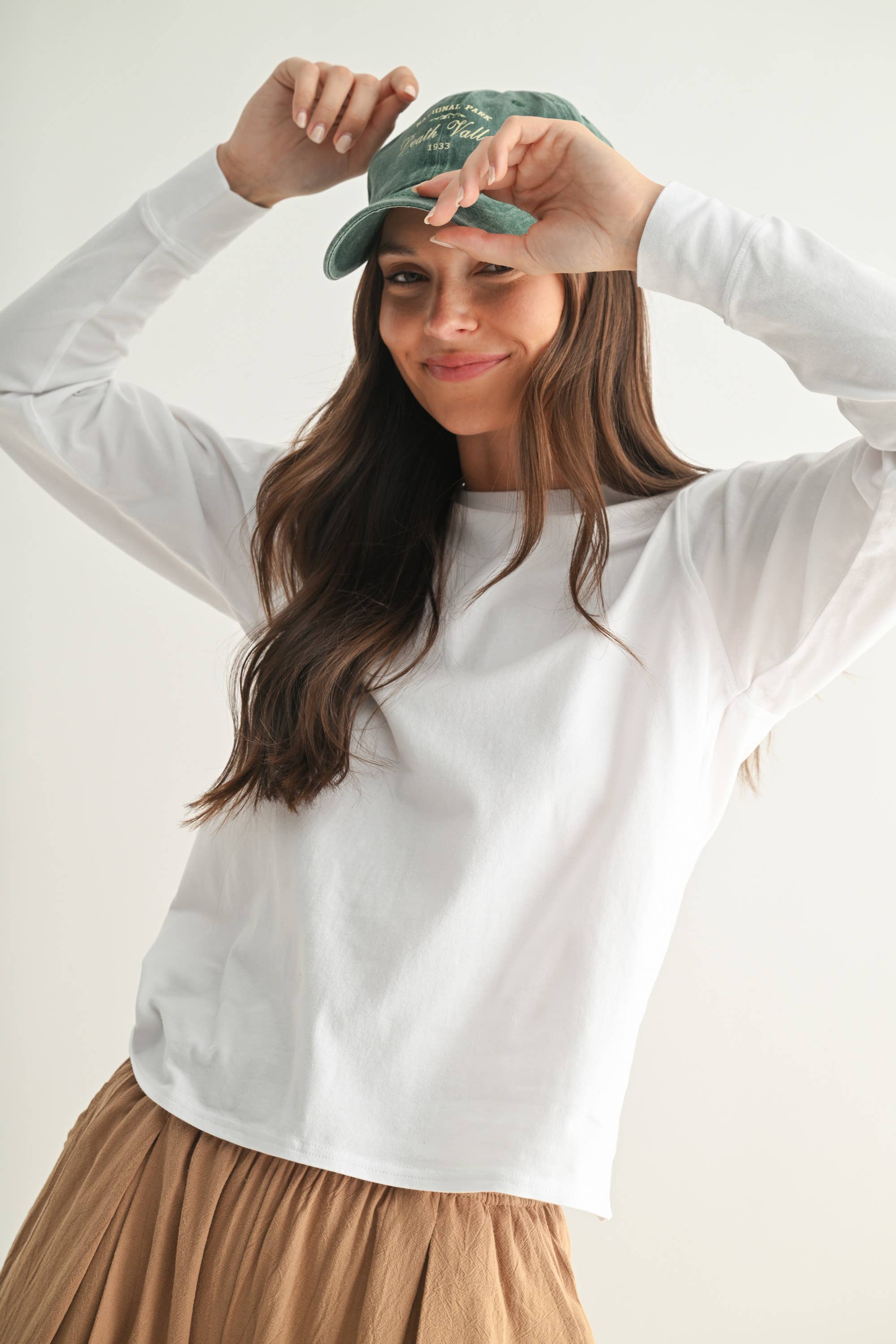 Stonewash White Boxy Long Sleeve