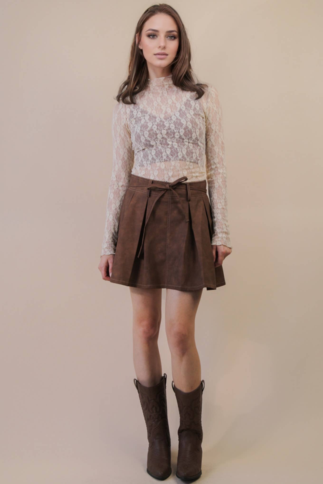 Sheer Mesh Lace Knit Top - Asst. Colors