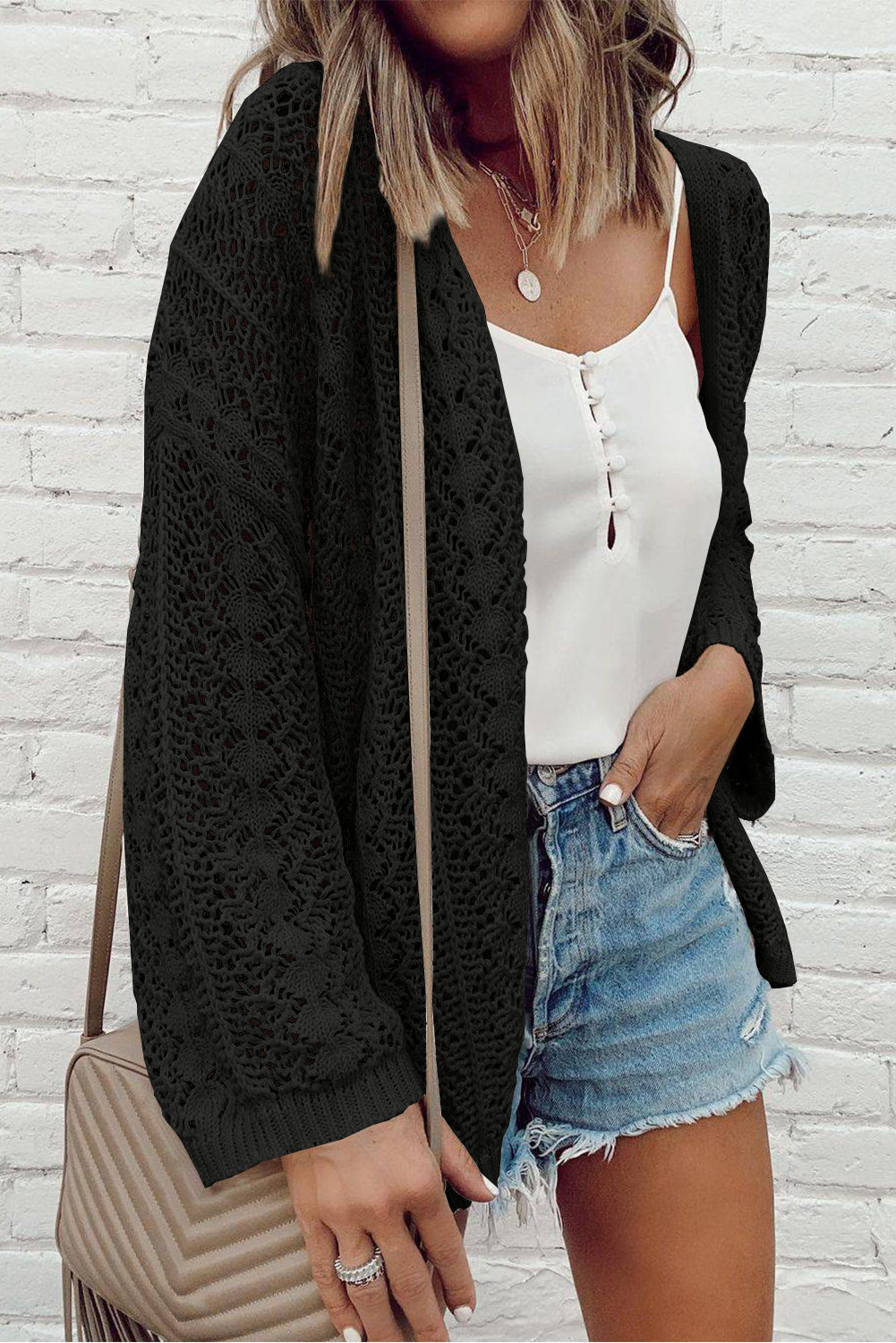 Crochet Open Knit Cardigan