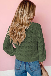 Open Knit Button-Up Cardigan (Asst. Colors)