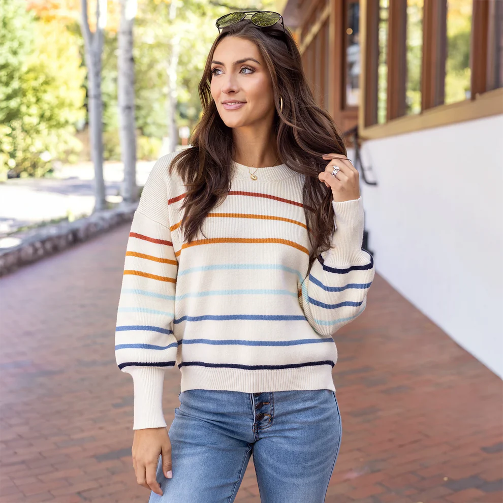 G&L - Striped Crew Neck Sweater (Asst. Colors)