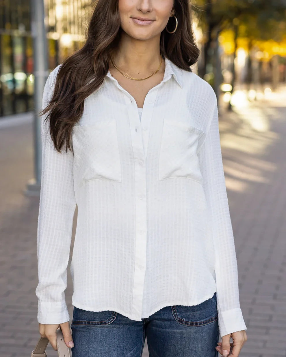 Grace & Lace - Favorite Button Up -  Solids (Black and Soft White)