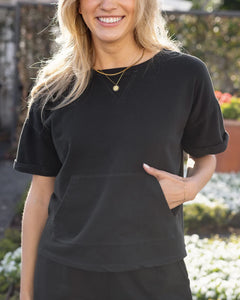 Grace & Lace - French Terry Short Sleeve Sweatshirt (Asst. Colors)