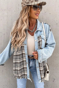 Shacket - Denim with Brown Plaid