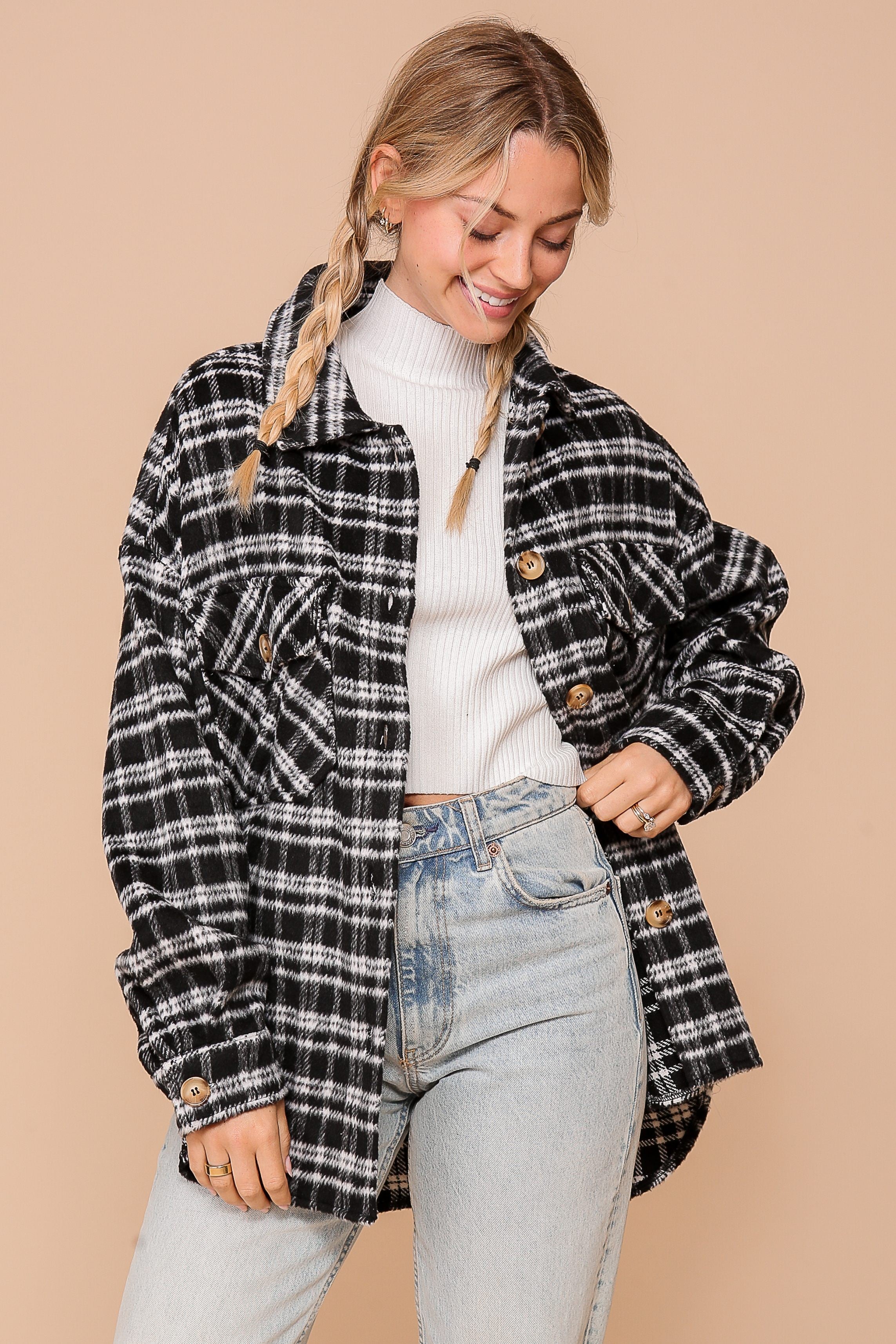 Plaid Flannel Shacket - Asst. Colors