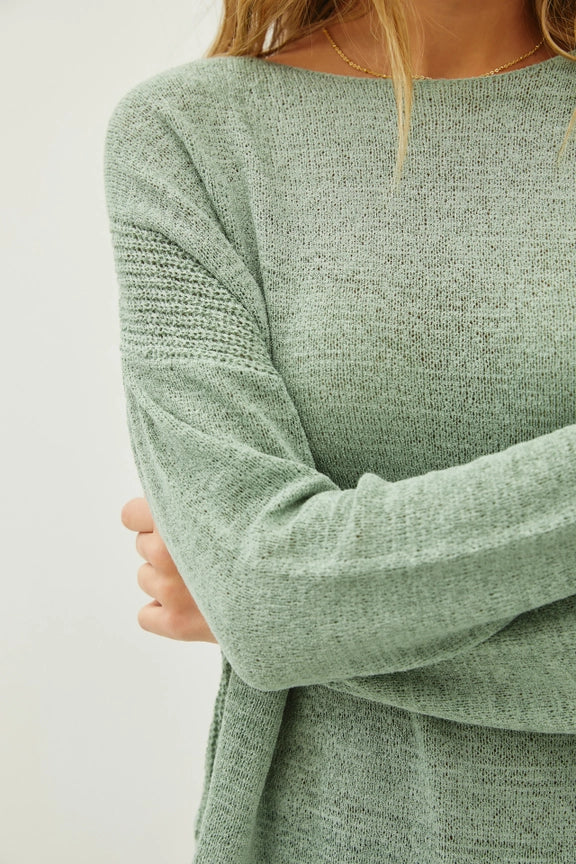 Sweater - Drop Shoulder with Ribbed Detail