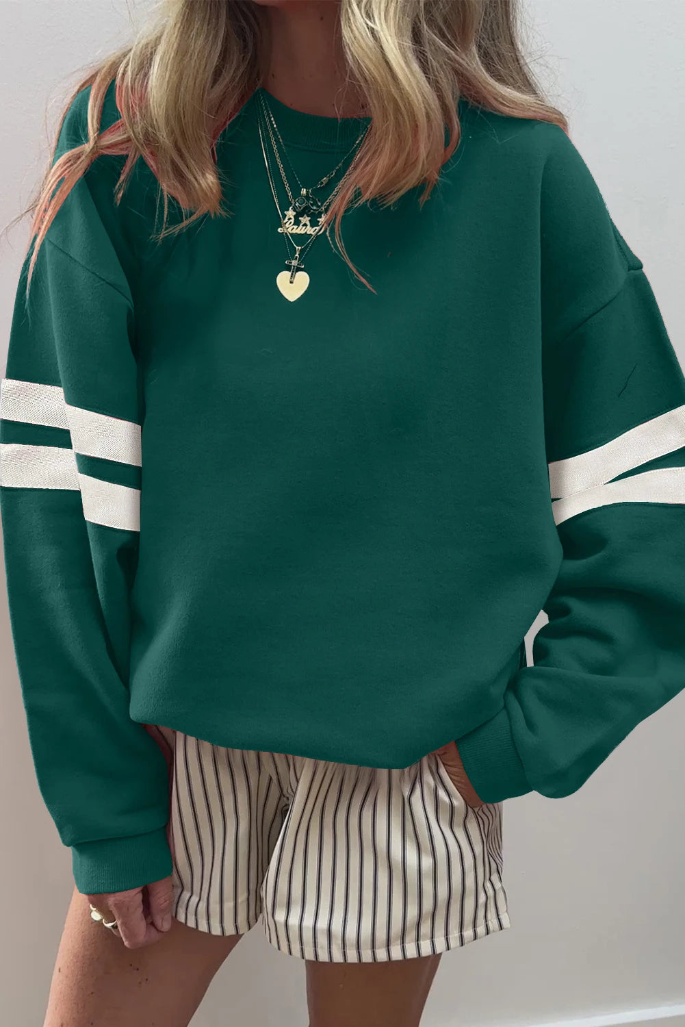 Varsity Stripe Crewneck Sweatshirt – Asst. Colors