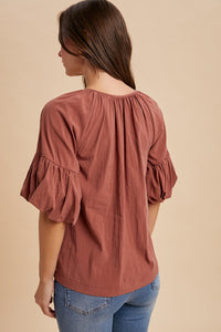 Terracotta Peasant Top