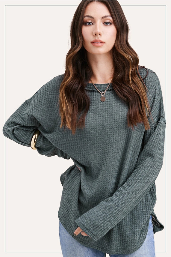 Waffle Knit Crew - Asst Colors