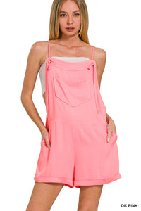 Bubble Gum Pink Woven Romper