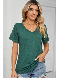 V Neck Basic Tee - (Asst. Colors)