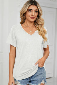 V Neck Basic Tee - (Asst. Colors)