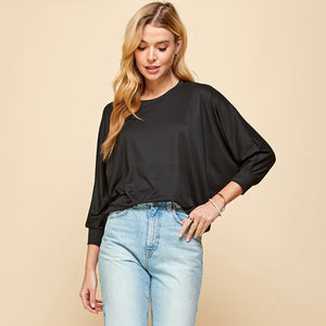 Black Dolman Sleeve Top