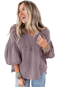 Purple Bubble Sleeve Top