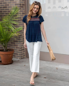$25.00 SALE - Grace & Lace Ellis Embroidered Top