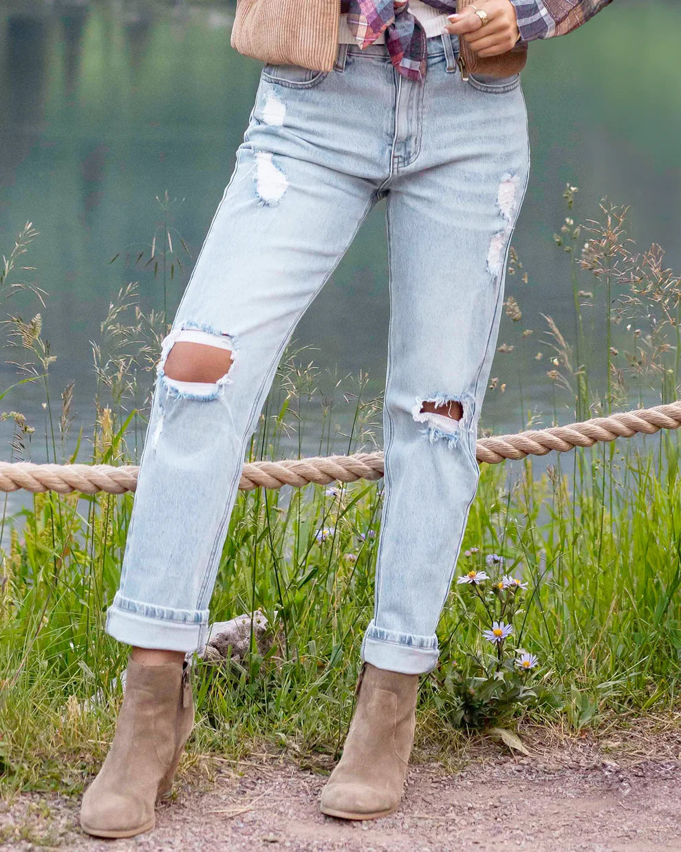 25% OFF - Grace & Lace Mid Rise Vintage Wash Denim