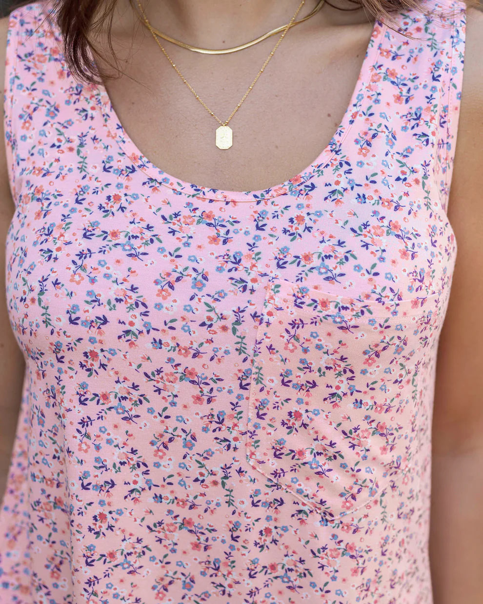 G&L - Perfect Pocket Pink Floral Tank