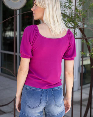 $20.00 SALE - G&L - Magenta Sweet Ribbed Top