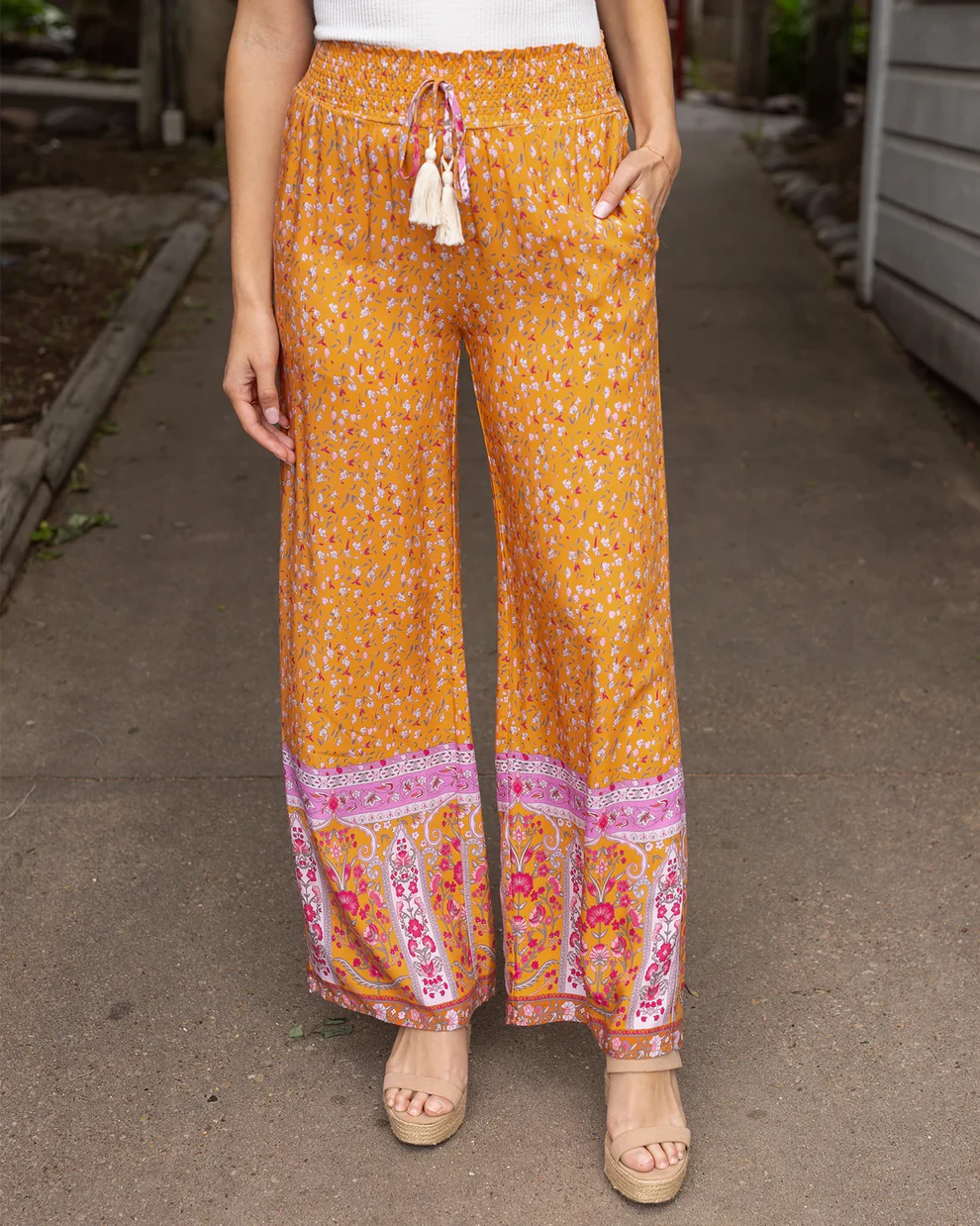 Grace & Lace - Wide Leg Yellow Floral