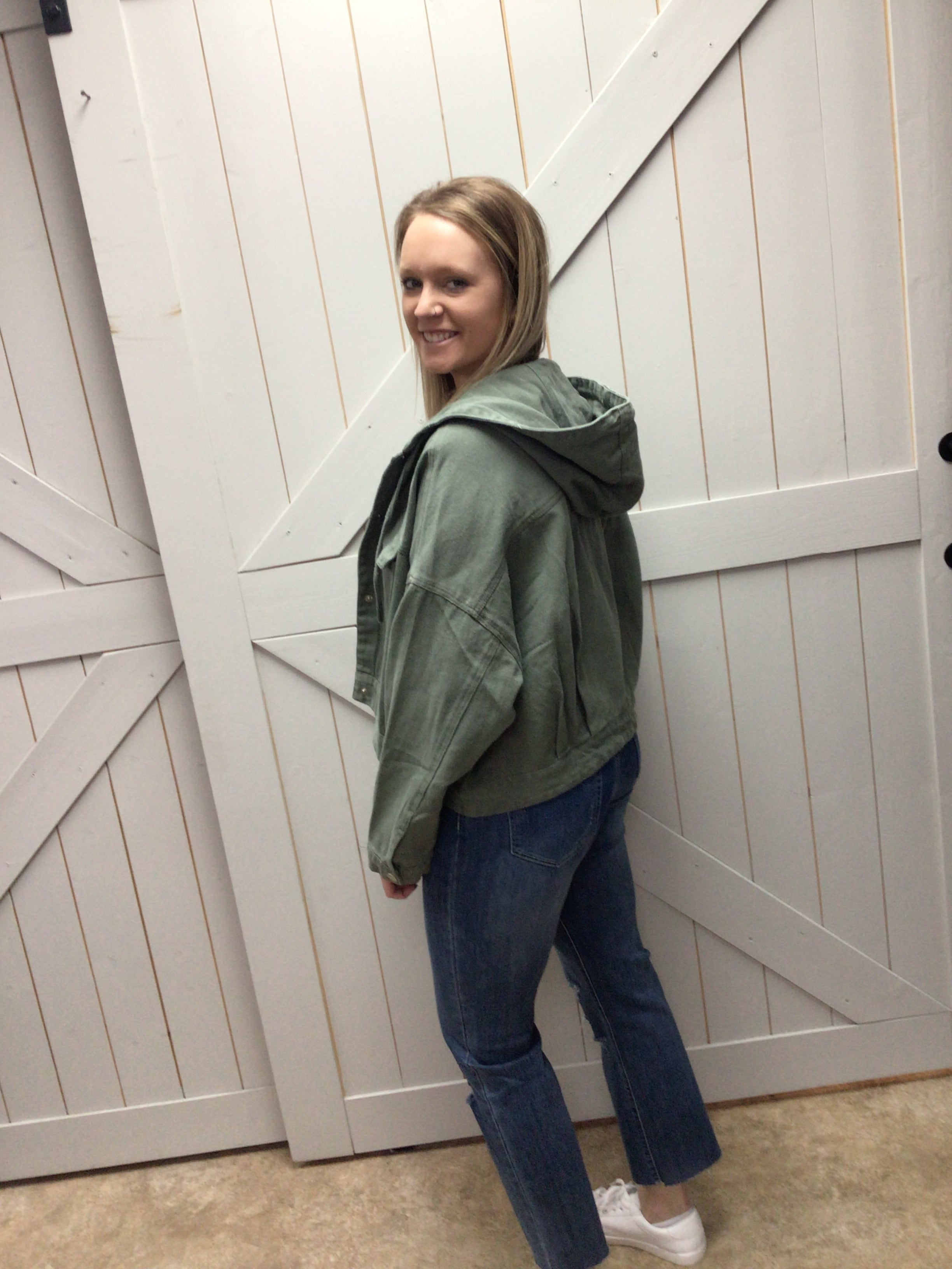 $30.00 SALE - Olive Mineral Washed Jacket