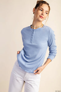 Ribbed Henley - Asst. Colors