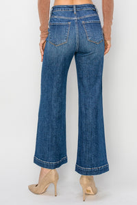 Risen High Rise Wide Leg Jeans
